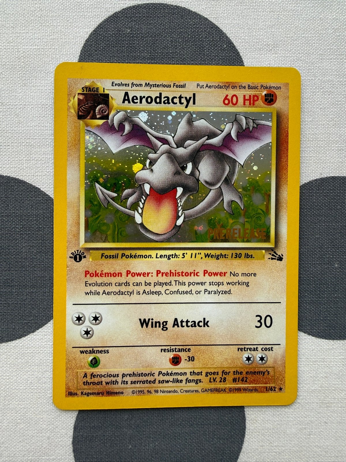 Aerodactyl 1st edition Fossil serie, Ophalen, Zo goed als nieuw