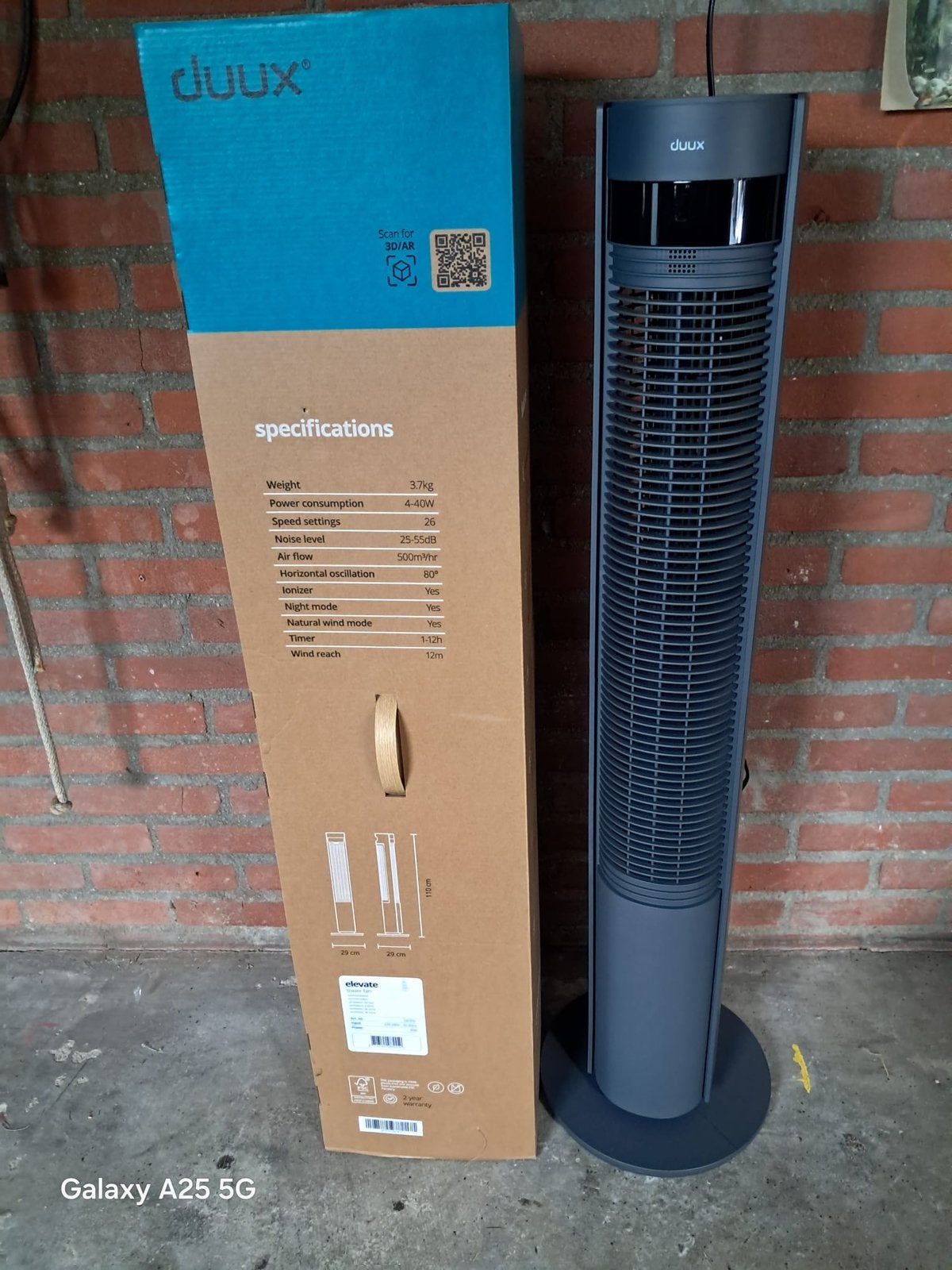 Ventilator staand Duux - zwart/grijs, Ophalen, Nieuw, Statiefventilator