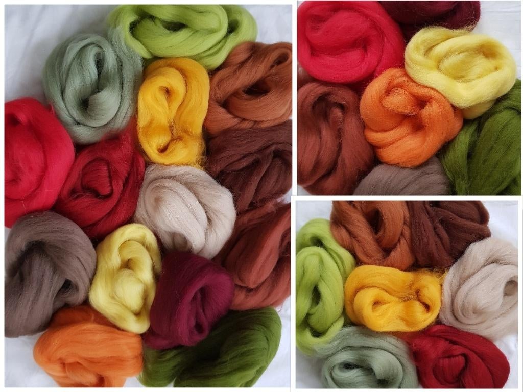 Assortipakket merino lontwol AUTUMN LEAF, Verzenden, Nieuw, Los Vilt, Linschoten