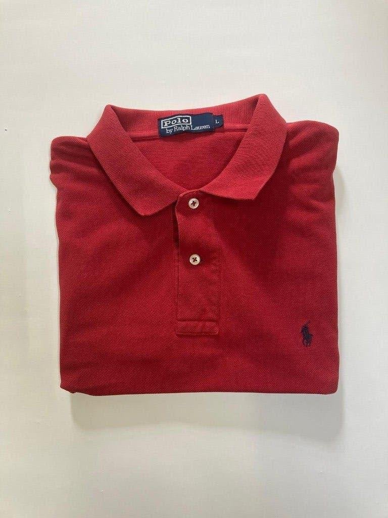 Y2K 2000S Ralph Lauren Polo – L - Red – Black Pony, Maat 52/54 (L), Ralph Lauren, Ophalen of Verzenden, Zo goed als nieuw