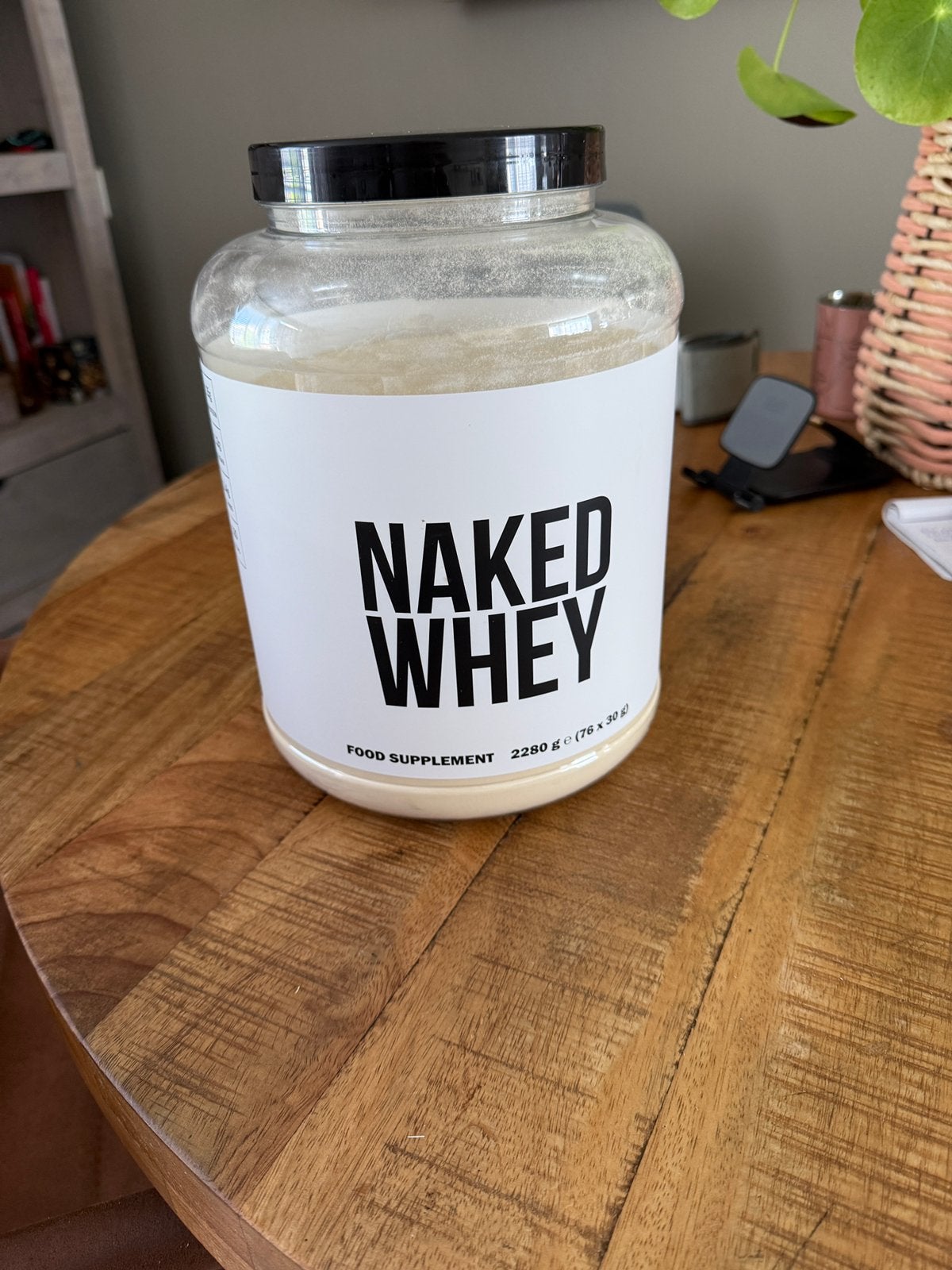 Naked Whey 2280 gram naturel, Ophalen of Verzenden, Nieuw, Poeder of Drank
