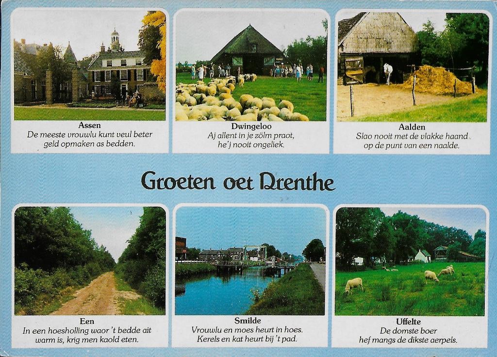 Drenthe Gelopen Ansichtkaart ( 1160 ), Ophalen of Verzenden, 1960 tot 1980, Gelopen, Drenthe