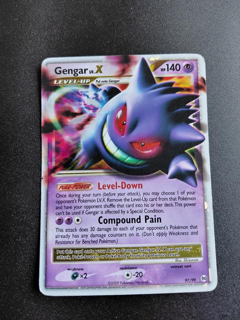 Gengar LV X Arceus - 97/99 Pokémon Kaart, Ophalen of Verzenden, Gebruikt, Losse kaart