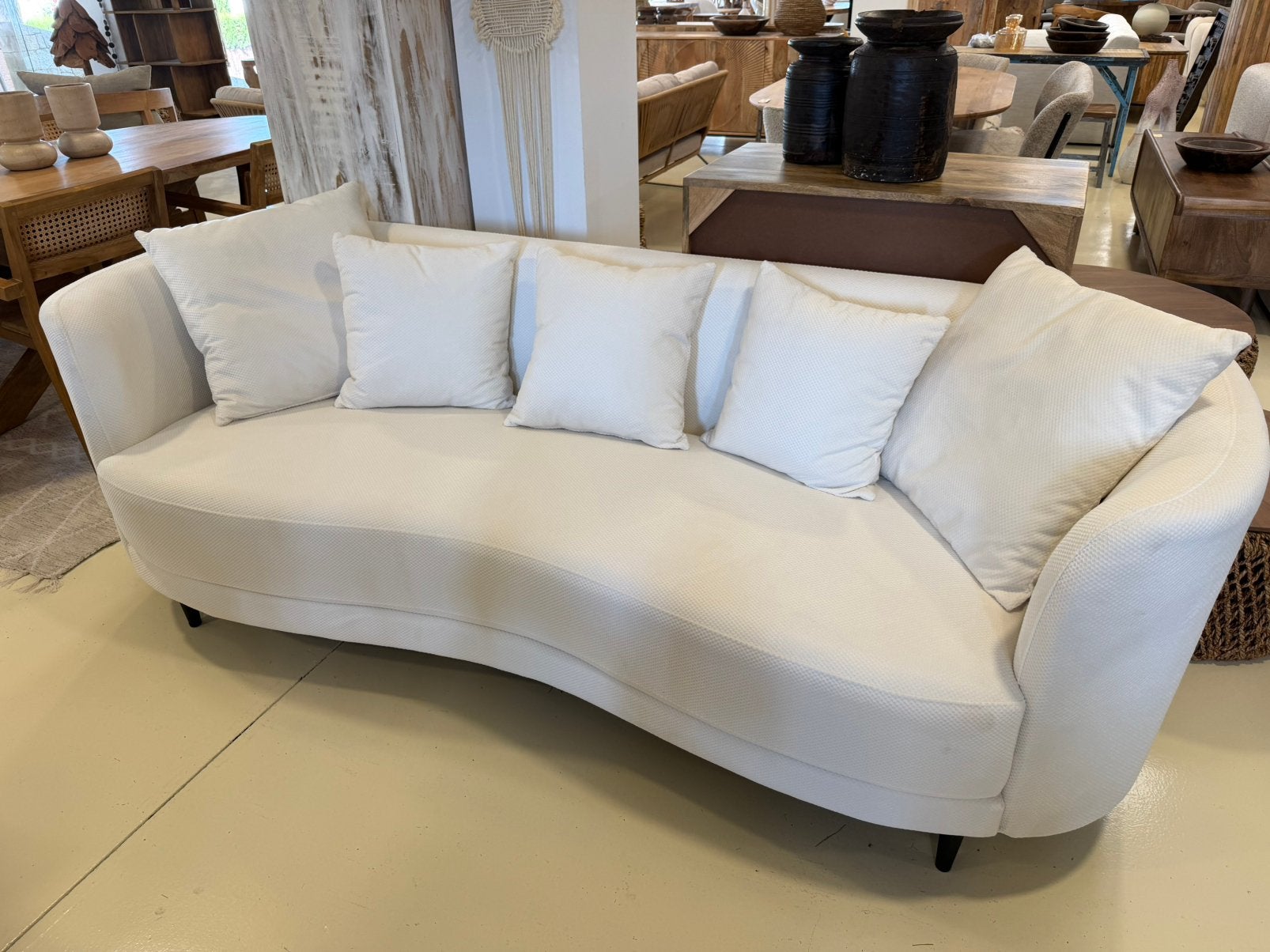Magazijn leegverkoop zitbank organsich White stof Japandi, Japandi, 75 tot 100 cm, Ophalen of Verzenden, Info@wkhome.nl