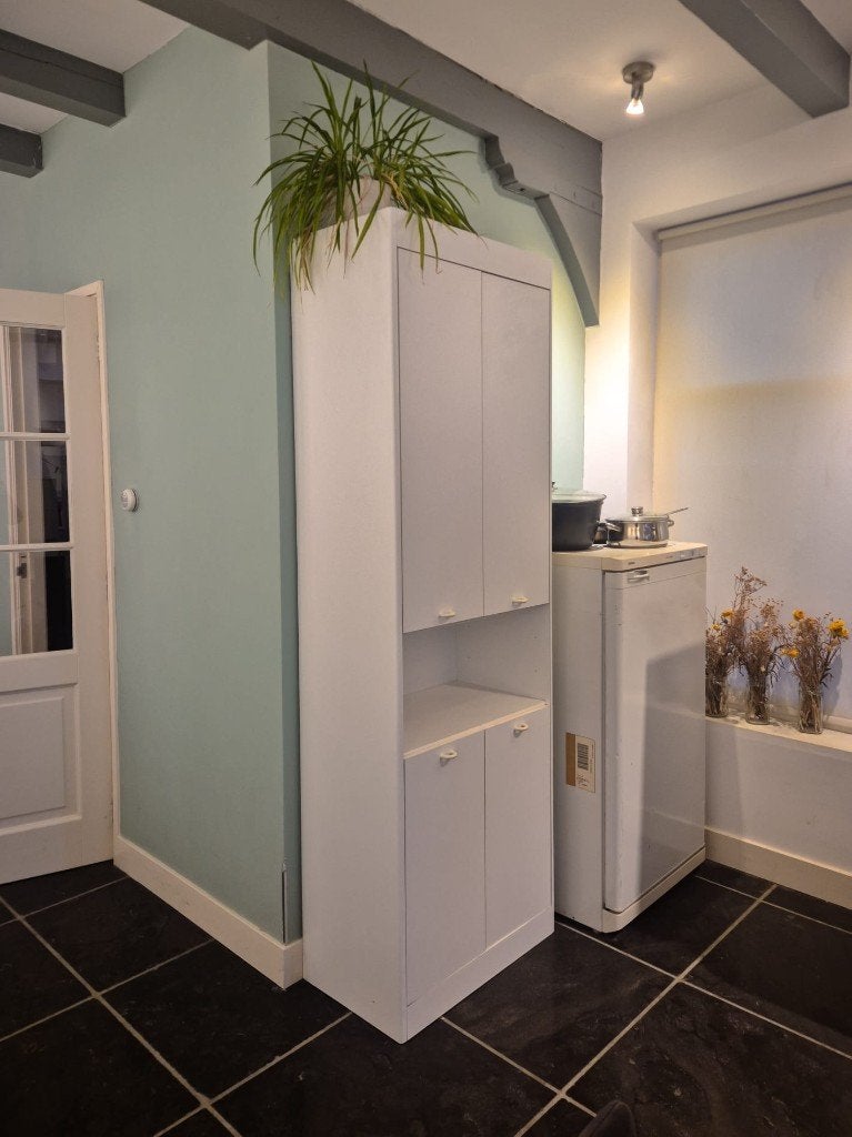 Lange witte kast 220x71x43cm, Ophalen, 200 cm of meer, Minder dan 150 cm, 25 tot 50 cm
