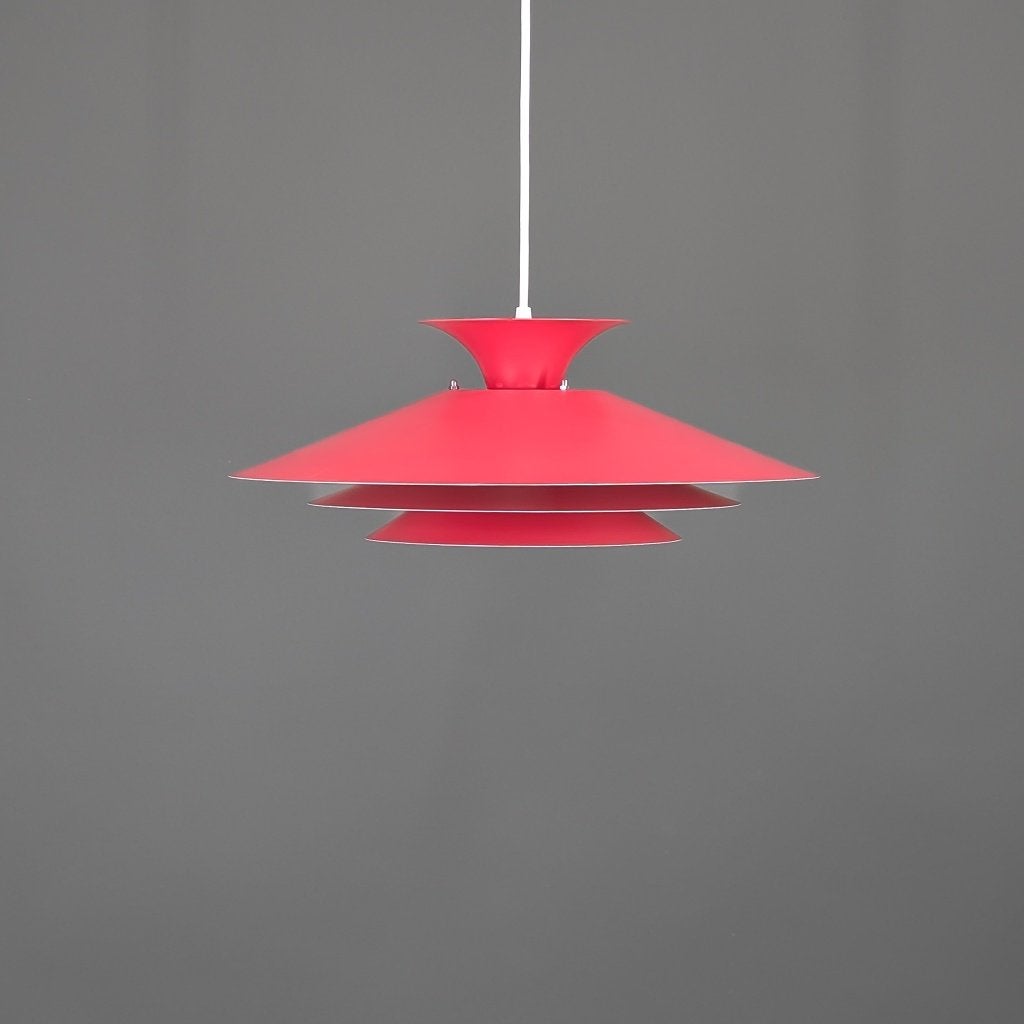 Deense Formlight hanglamp in rood/roze – Ø46 cm, Ophalen of Verzenden, Zo goed als nieuw, Metaal, Scandinavisch