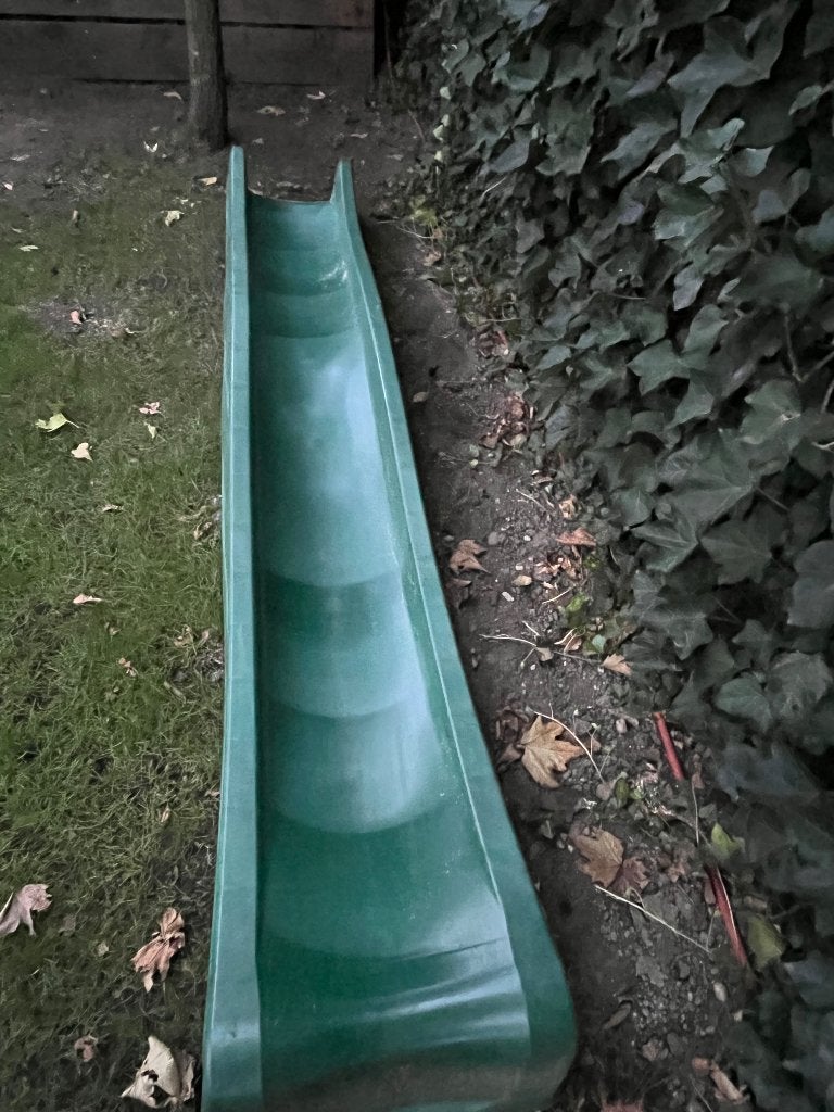 Kunststof glijbaan groen 290cm, Ophalen of Verzenden, Zo goed als nieuw, Glijbaan
