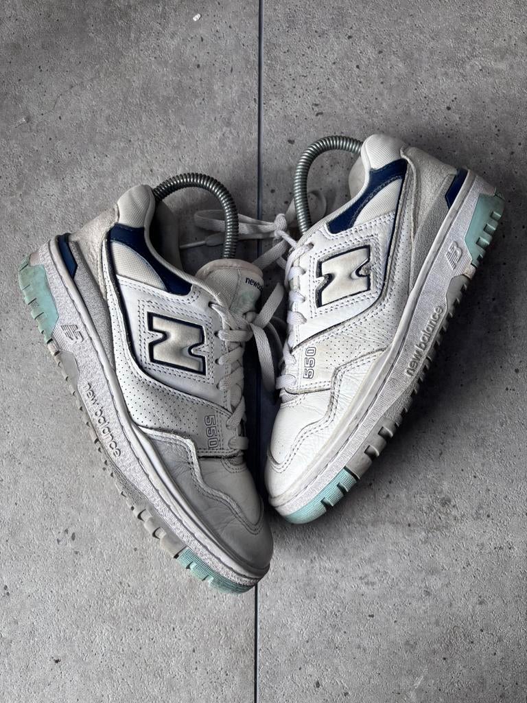 New Balance 550 White Winter Fog Navy 37, Ophalen of Verzenden, Zo goed als nieuw, Wit, Sneakers of Gympen