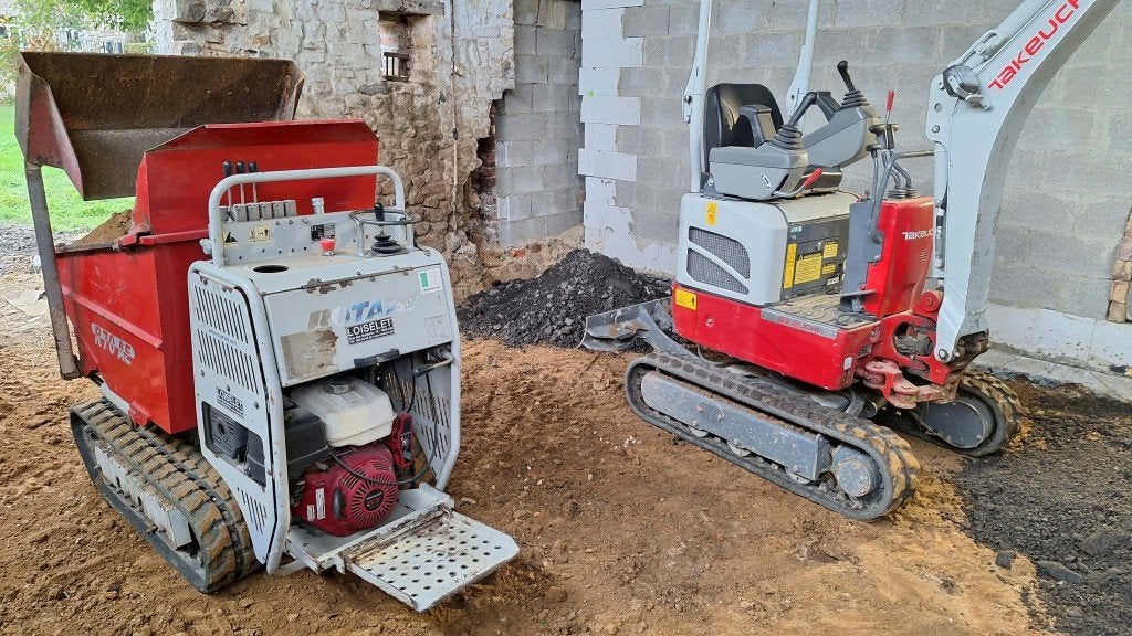 Rotair r 70 rupsdumper, Ophalen, Gebruikt, Benzine, Liggend