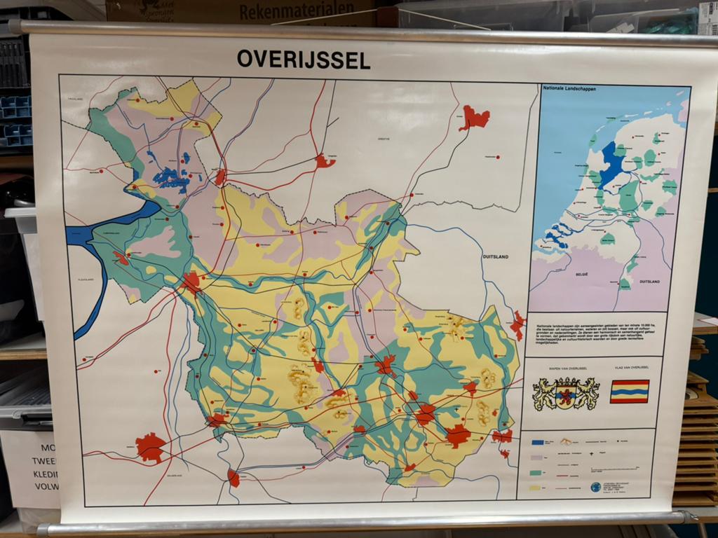 Grote kaart Overijssel - Nette staat, Ophalen, 2000 tot heden, Nieuw, Landkaart