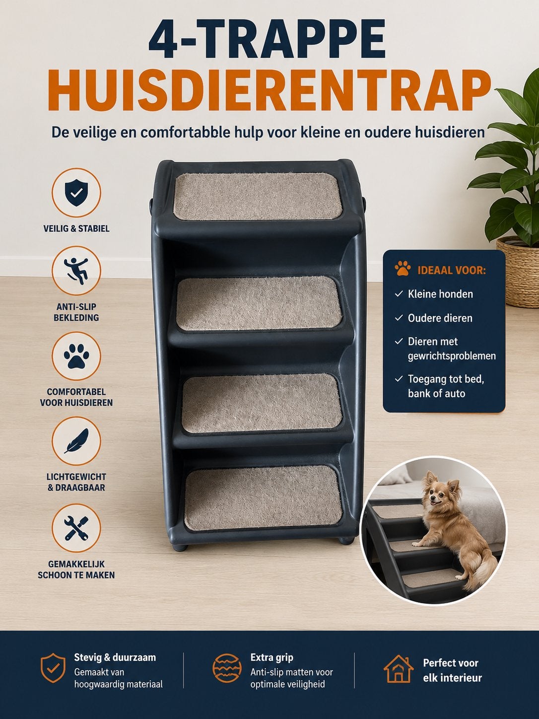 Honden trapje zoals afgebeeld op de foto, Ophalen, Gebruikt, Hondentrap