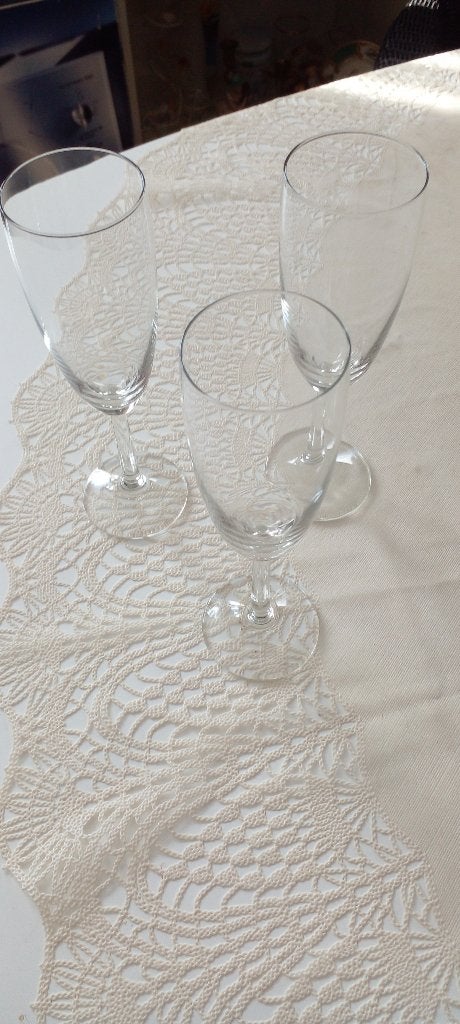 7 champagne glazen op voet, Ophalen, Zo goed als nieuw, Overige typen