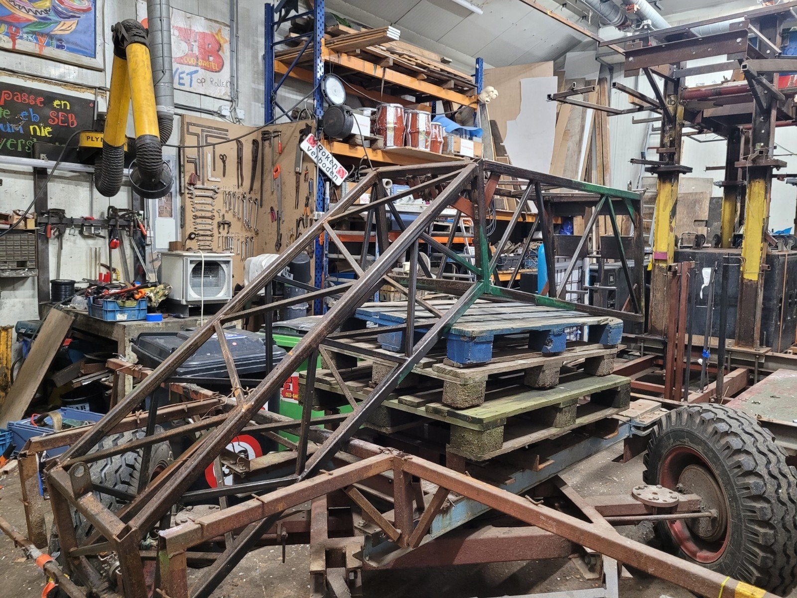 staal constructie kraan / verleng jip, Ophalen, Gebruikt