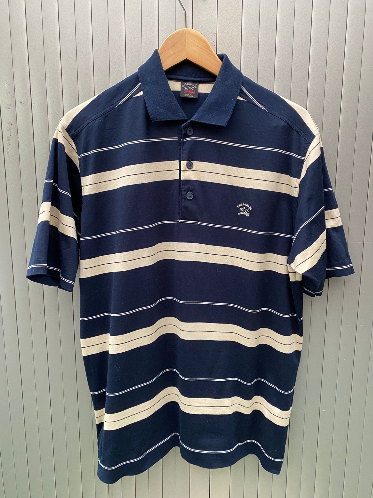 Paul & Shark polo M blauw-beige, Ophalen of Verzenden, Zo goed als nieuw, Maat 48/50 (M), Blauw