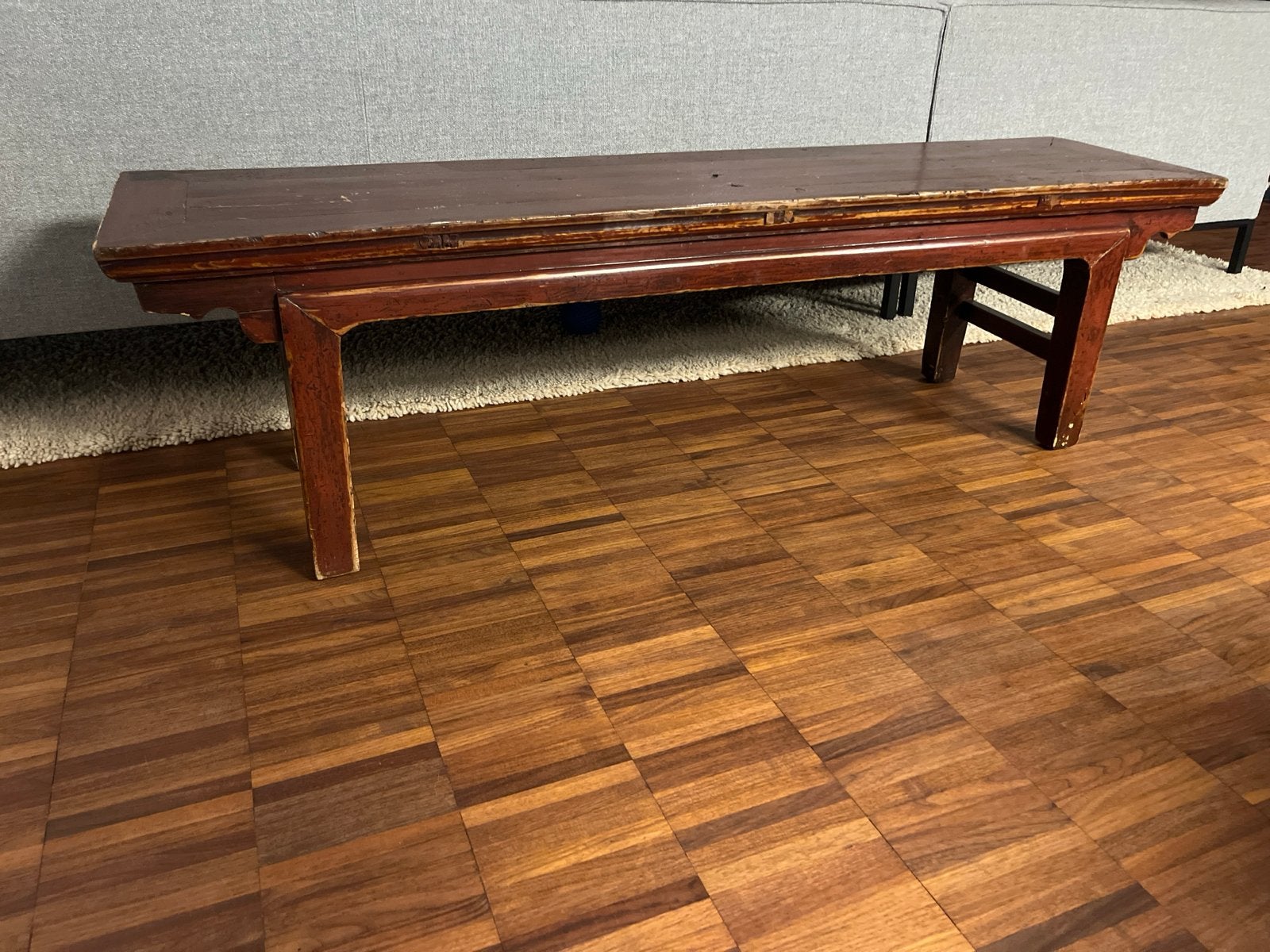 Oud Chinese houten bank/bijzettafel, Ophalen