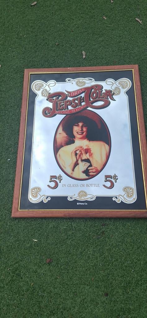 Pepsi cola reclame spiegel, Verzamelen, Reclamebord, ., Ophalen of Verzenden, Zo goed als nieuw