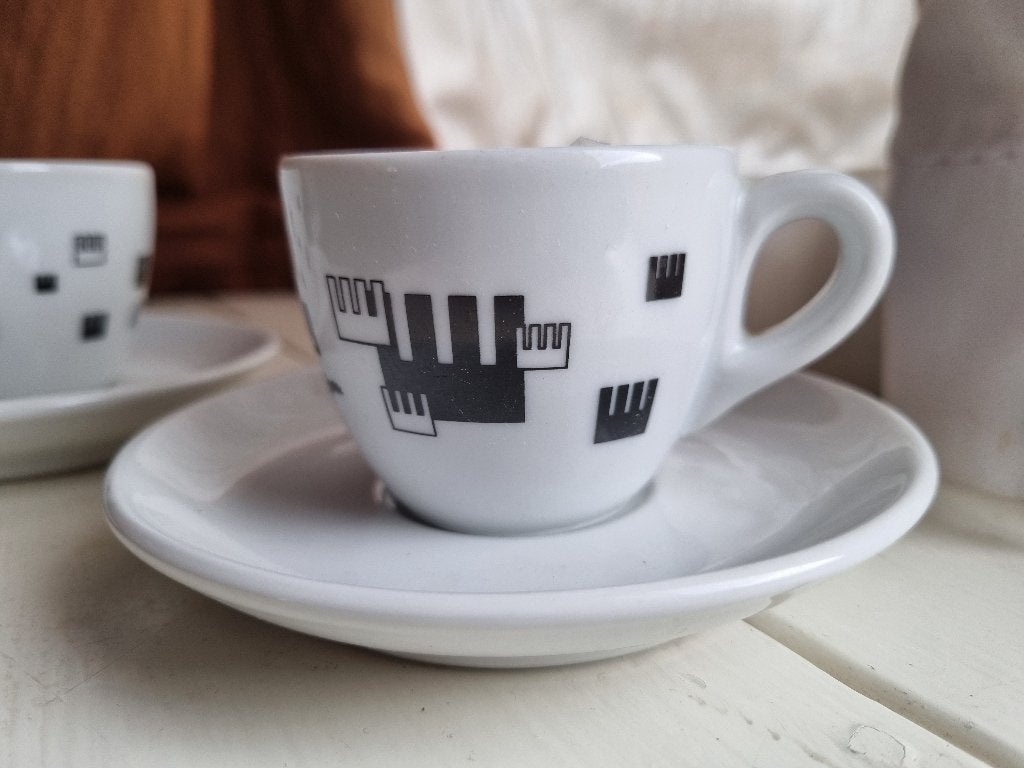 Twee espressokopjes Pavoni, Ophalen, Nieuw, Porselein, Kop en/of schotel