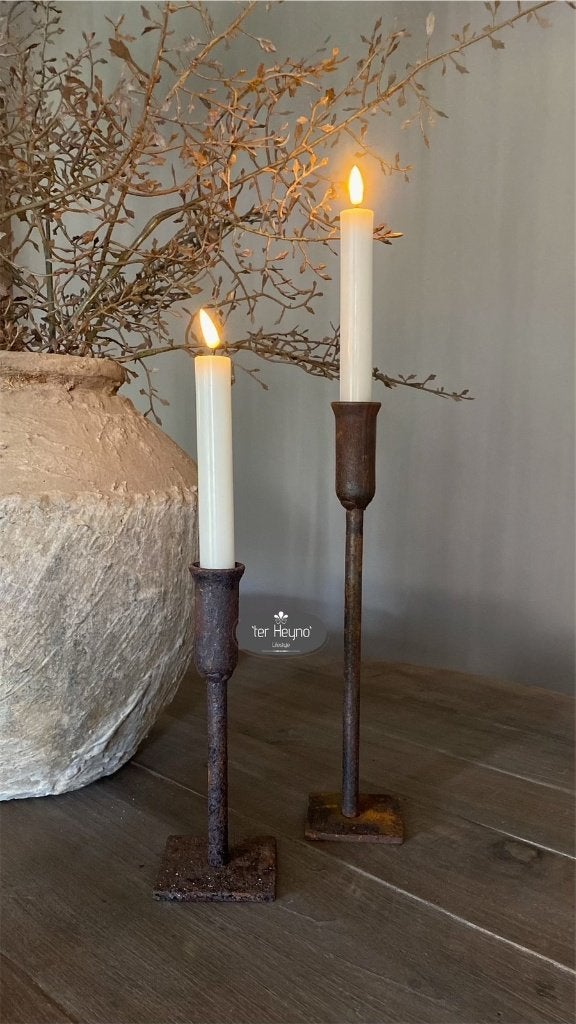 Led kaars dinerkaars 15cm Creme batterij wax stoer sober, Overige materialen, Verzenden, Nieuw, Crème