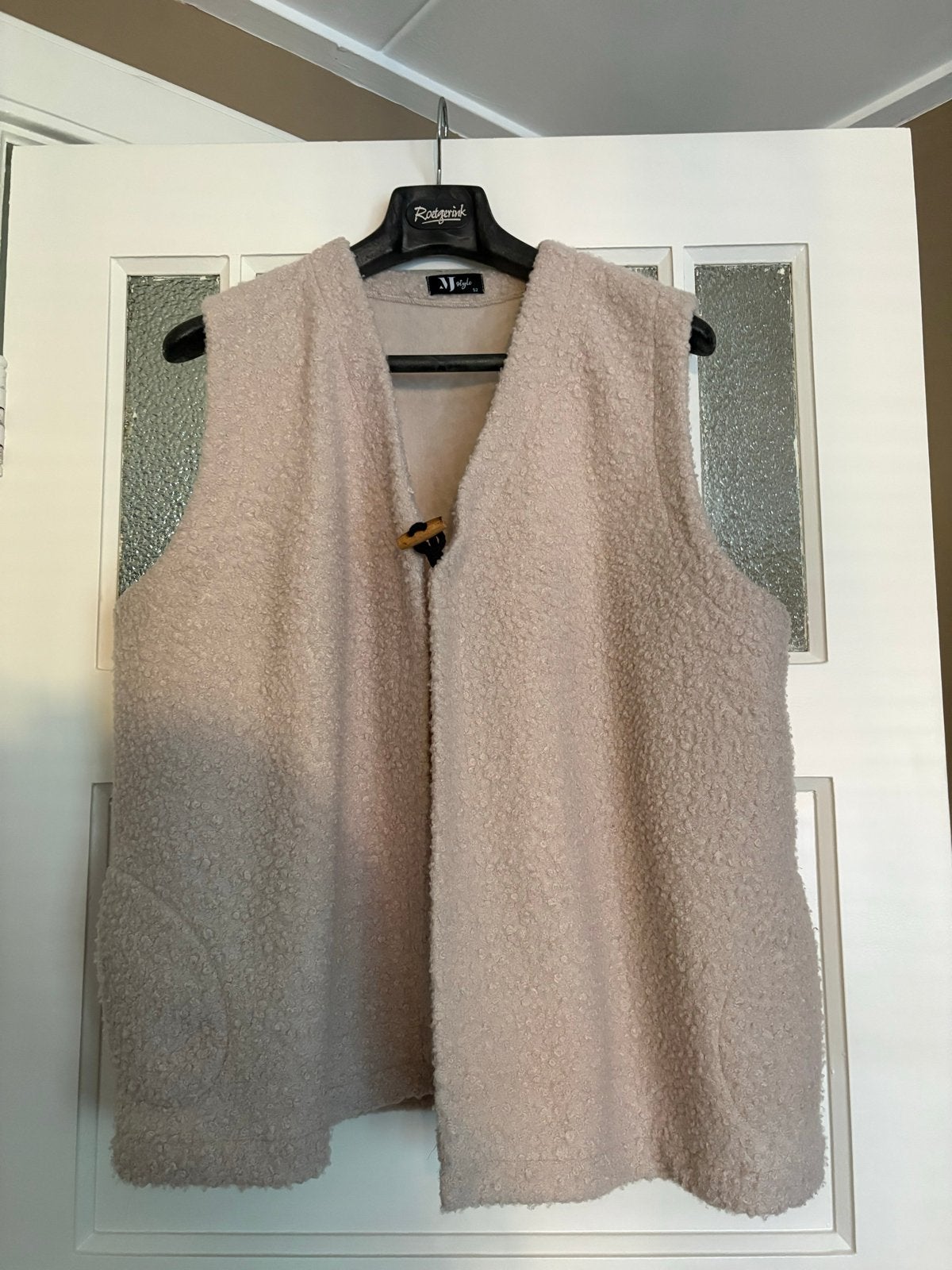 Mooi beige teddy gilet, maat 52, Verzenden, Zo goed als nieuw, Maat 46/48 (XL) of groter, Beige