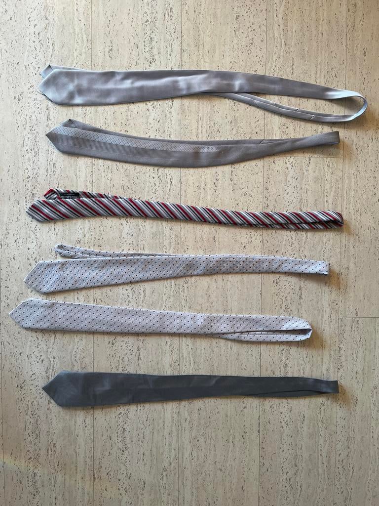 Set van 6 stropdassen, Ophalen of Verzenden, Gedragen, Grijs, Met patroon