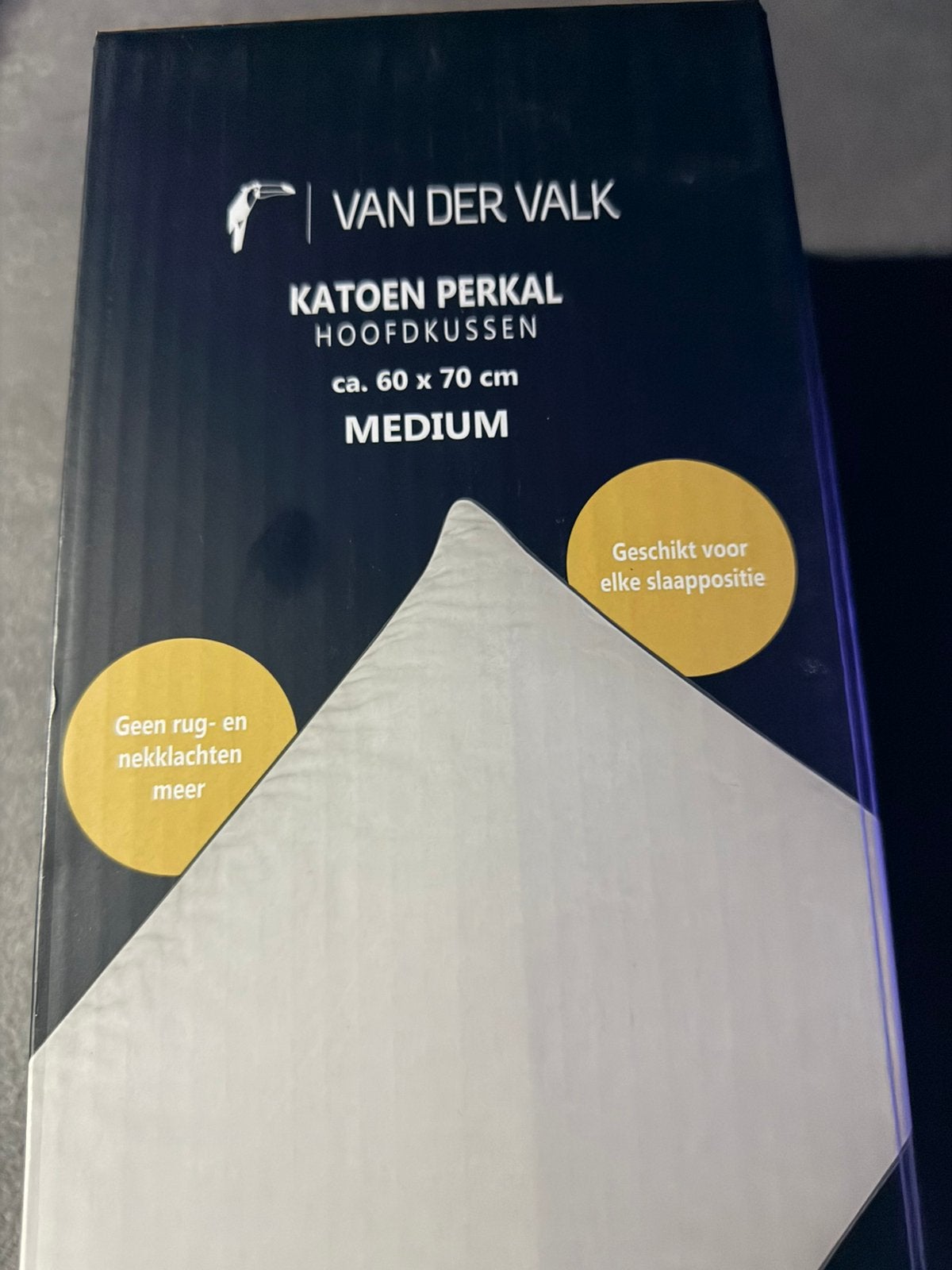 NIEUW Hoofdkussen - Perkal medium, Eenpersoons, Verzenden, Wit, Nieuw