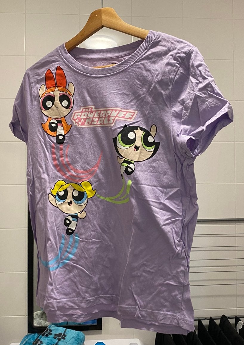 The PowerPuff Girls Dames T-Shirt, Maat 38/40 (M), Paars, Ophalen of Verzenden, Zo goed als nieuw