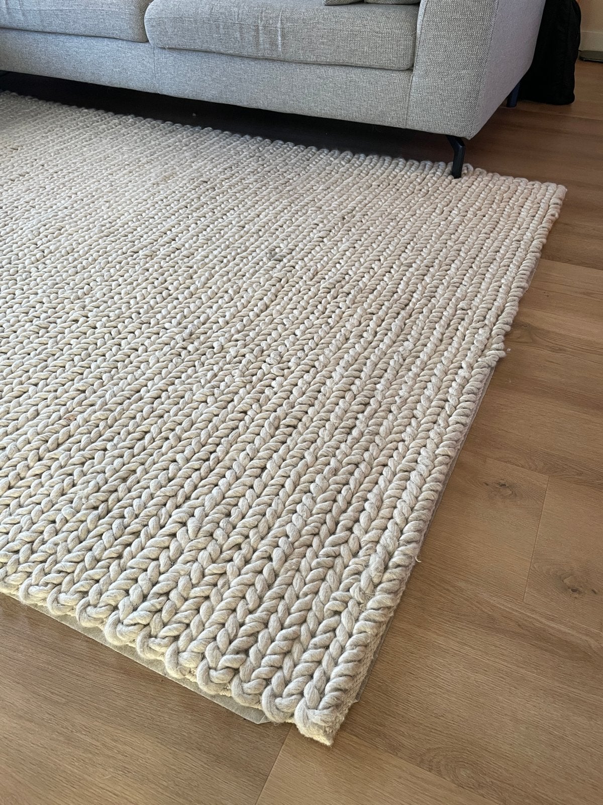 IKEA HJORTSVANG Vloerkleed - Crème, 160x230 cm, Ophalen, Gebruikt, 150 tot 200 cm, 200 cm of meer