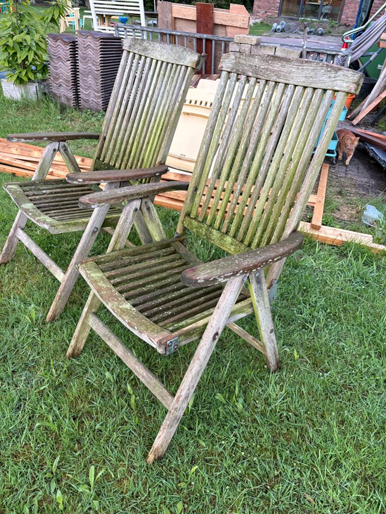 Gratis hardhouten stoelen, Tuin en Terras, Ophalen, Zo goed als nieuw, Hout
