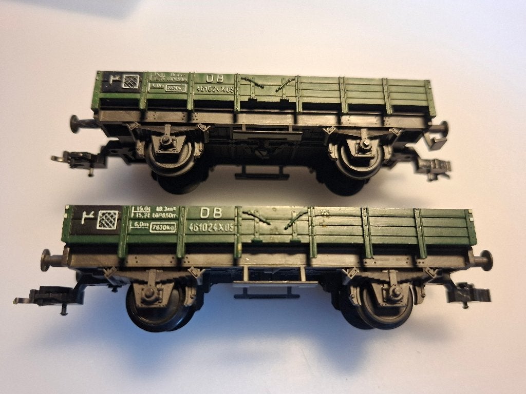 fleischmann wagons bij kraan, Gebruikt, Gelijkstroom, Fleischmann, Wagon