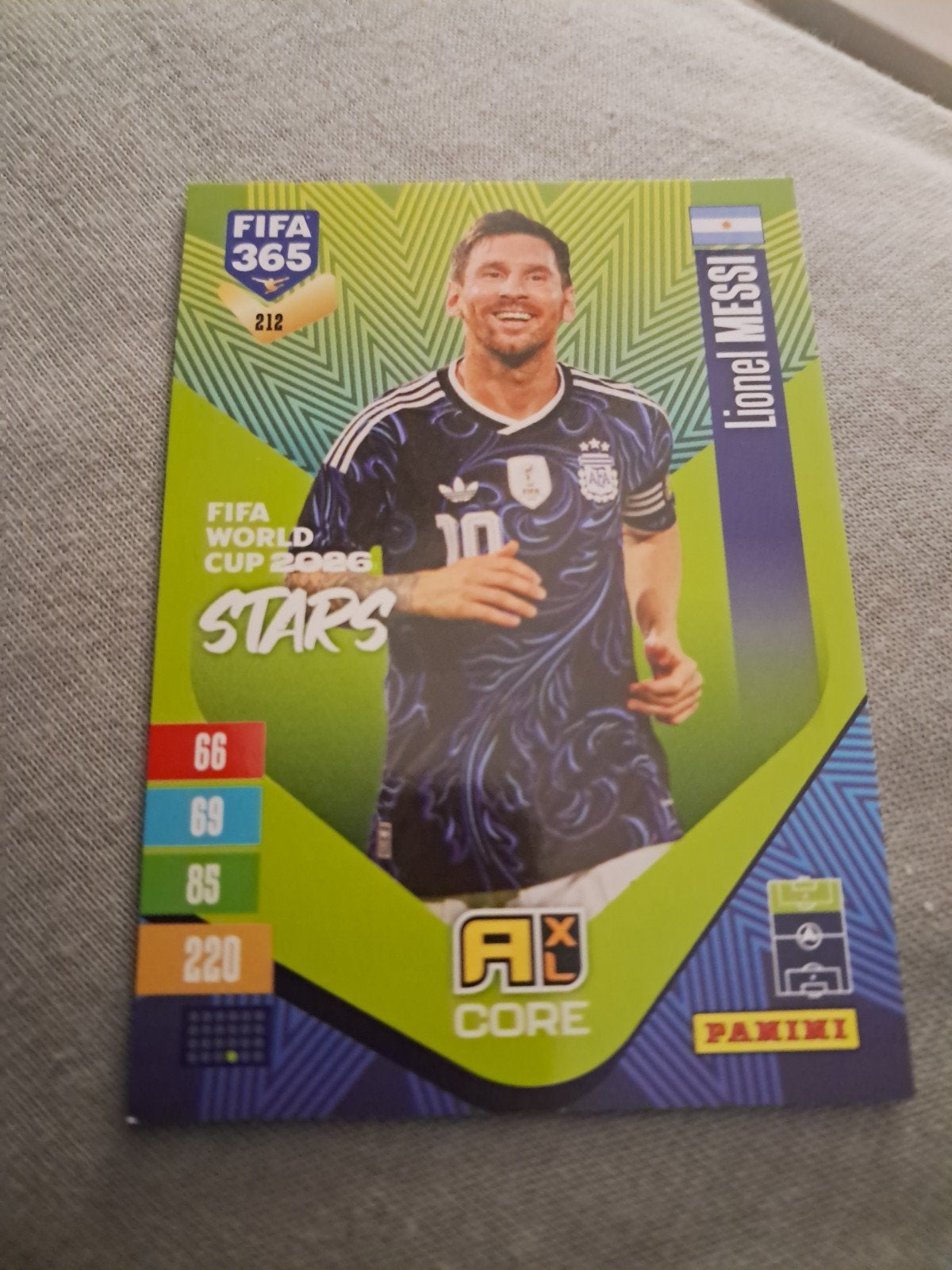 Voetbalkaart ADRENALYN XL Lionel Messi. 212. Panini., Hobby en Vrije tijd, Ophalen of Verzenden, Nieuw, Plaatje