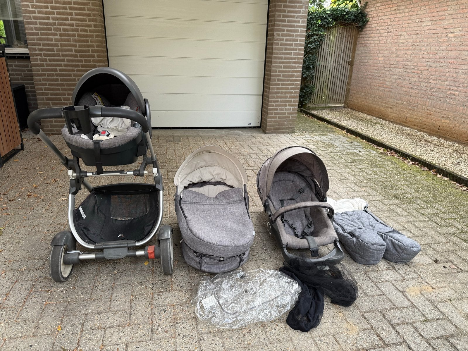 Stokke Trailz combiwagen met autostoel en accessoires, Kinderen en Baby's, Gebruikt, Combiwagen, Met autostoeltje, Ophalen