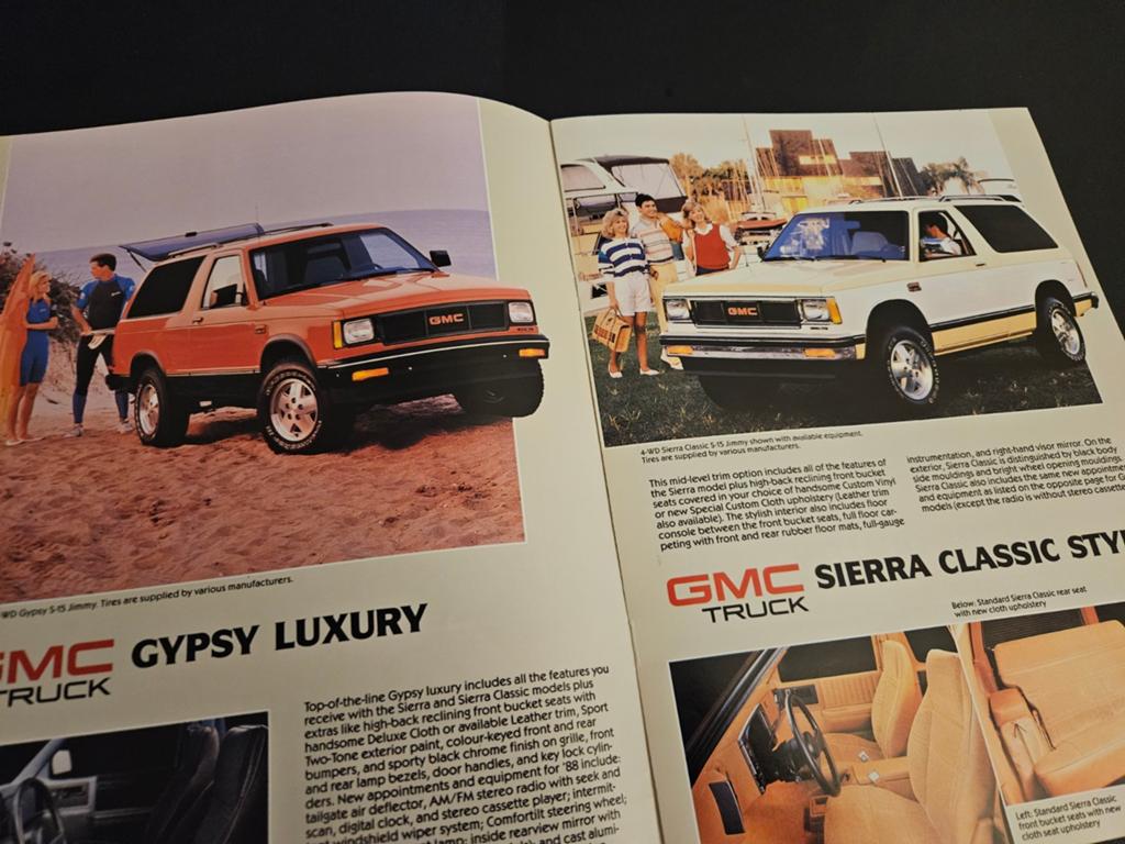 Brochure GMC S-15 Jimmy 1988, Ophalen of Verzenden, Zo goed als nieuw, Overige merken