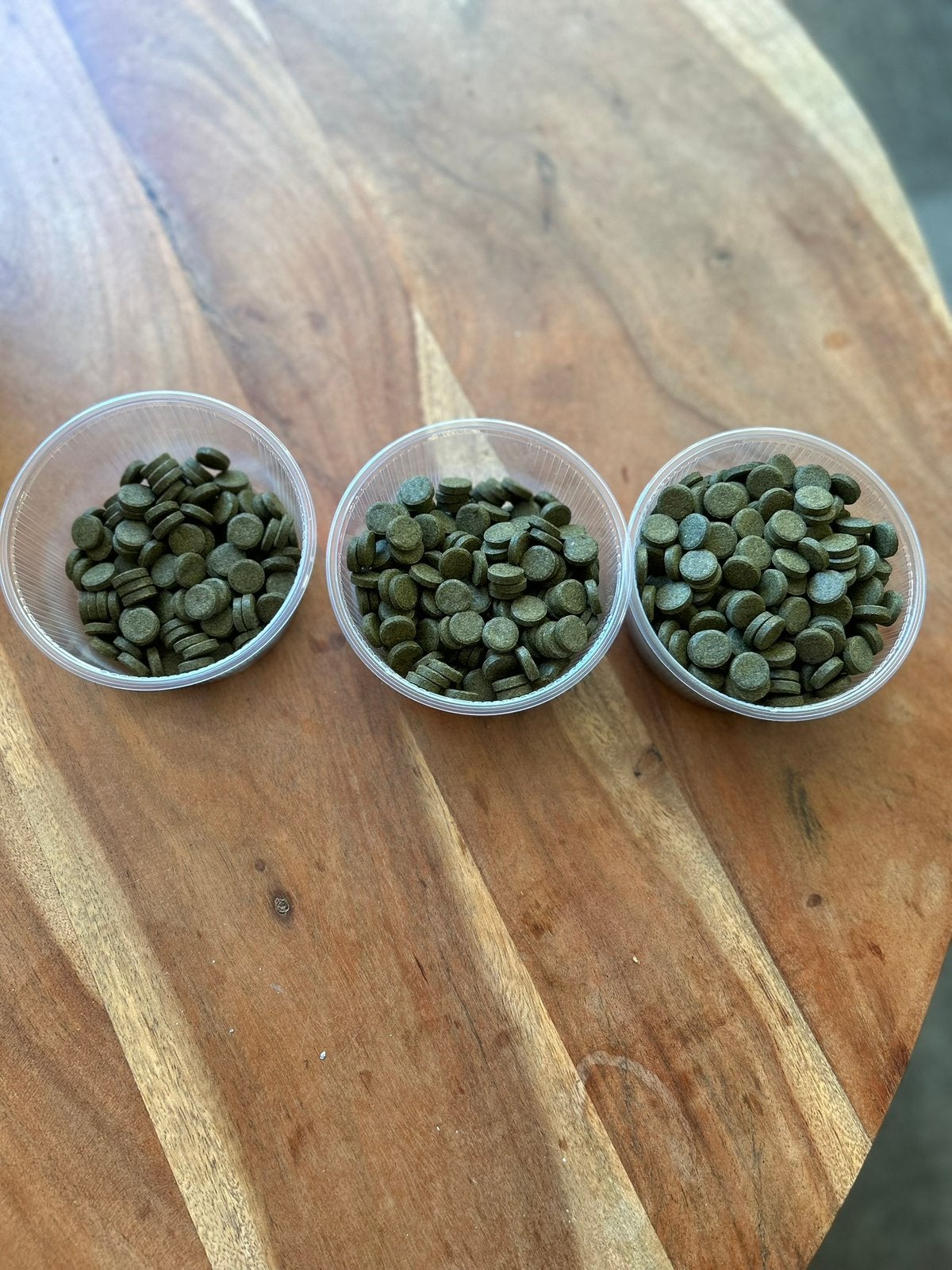 Vis en garnalenvoer, spirulina tabletten, Vis