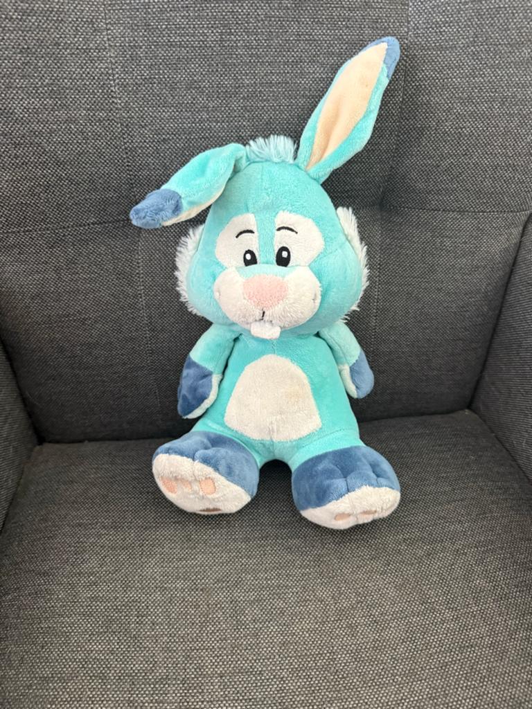 Leuke blauwe knuffel konijn, Ophalen of Verzenden, Gebruikt, Blauw, Konijn