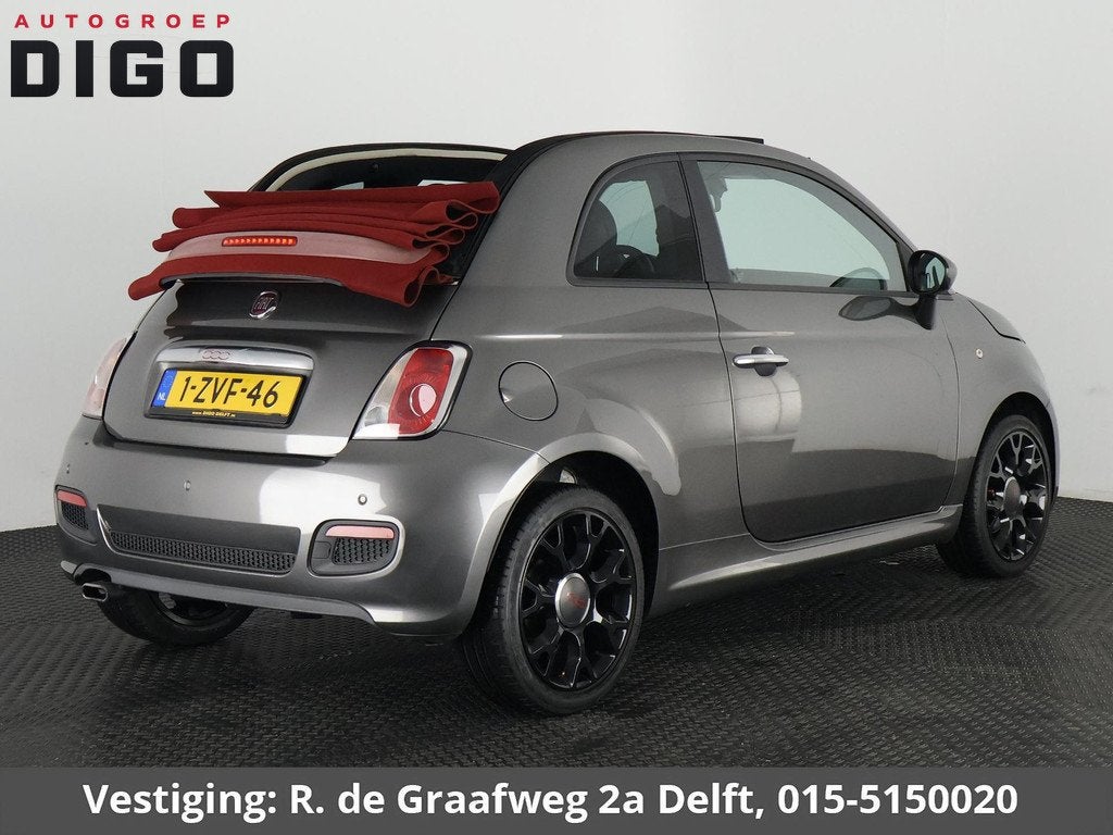 Fiat 500 C 0.9 TwinAir Turbo 500S Cabrio | Climate Control |, Cabriolet, Leder en Stof, Parkeersensor, Origineel Nederlands