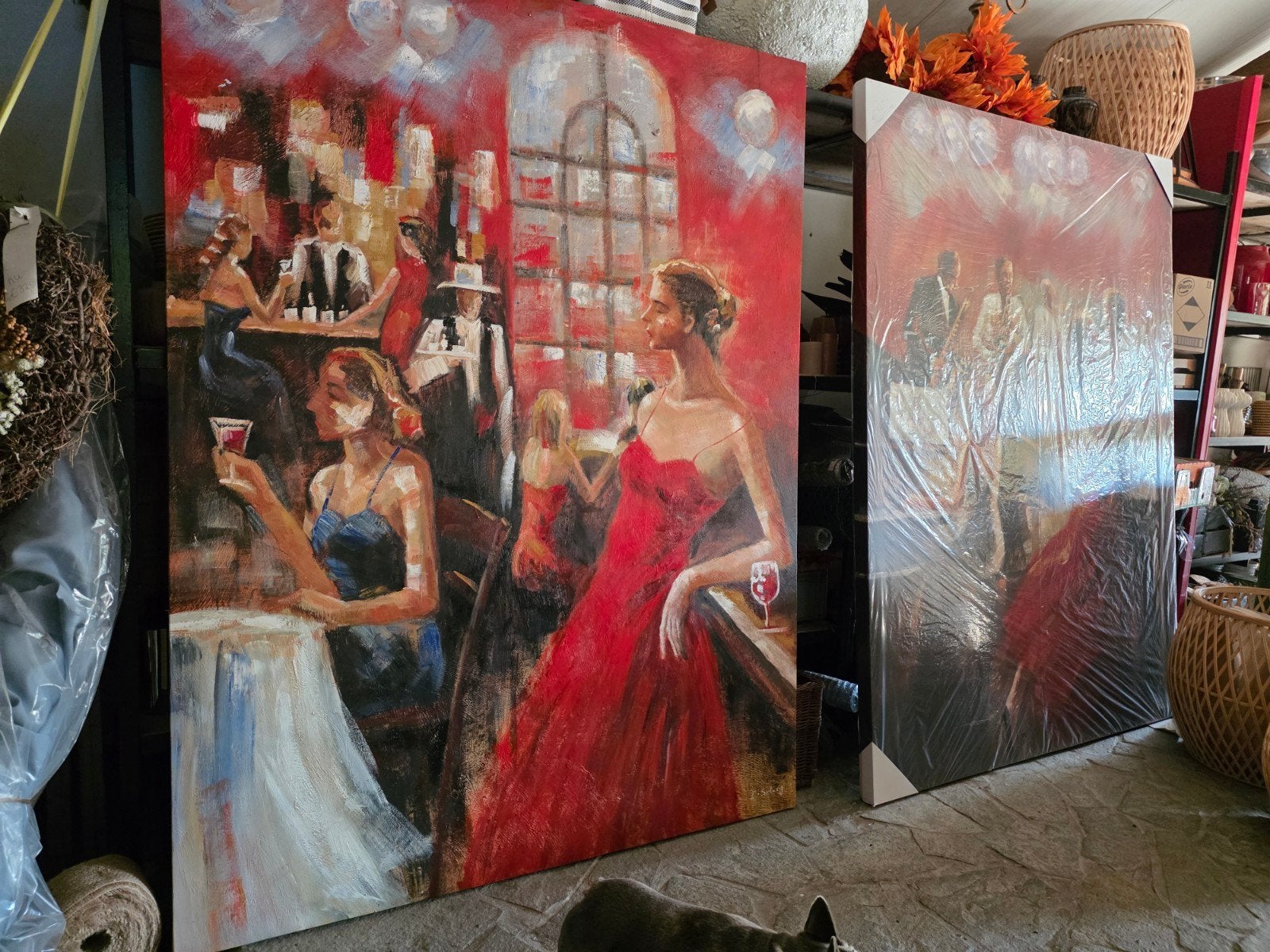 2x Mega Groot Schilderij 150x200 cm - Abstracte Scènes, Ophalen, Overige onderwerpen