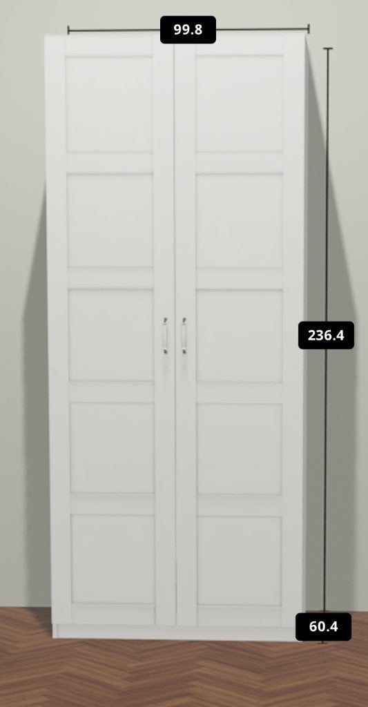 IKEA PAX kledingkast 100x58x236 cm – wit – compleet, 200 cm of meer, 50 tot 100 cm, Zo goed als nieuw, 50 tot 75 cm