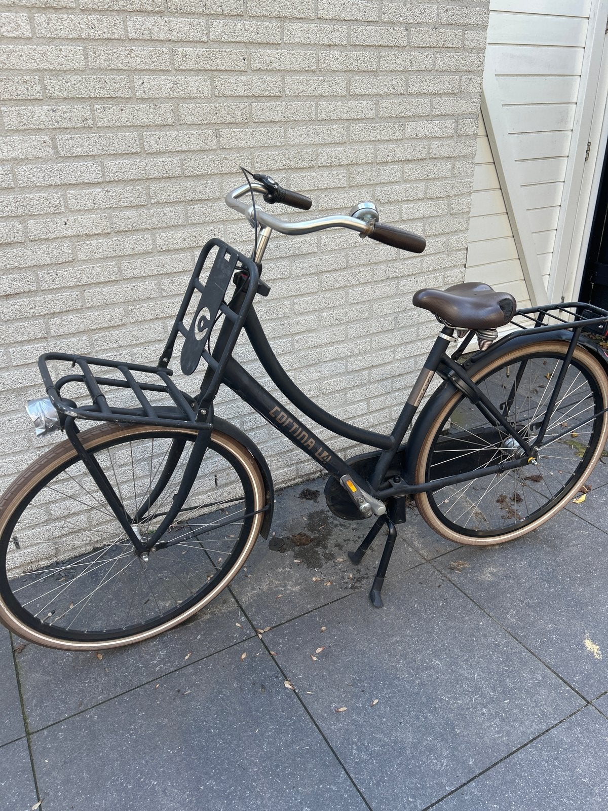 Cortina U4 Transportfiets - Zwart - Gebruikt, Fietsen en Brommers, Ophalen, Terugtraprem, Versnellingen, 53 tot 56 cm