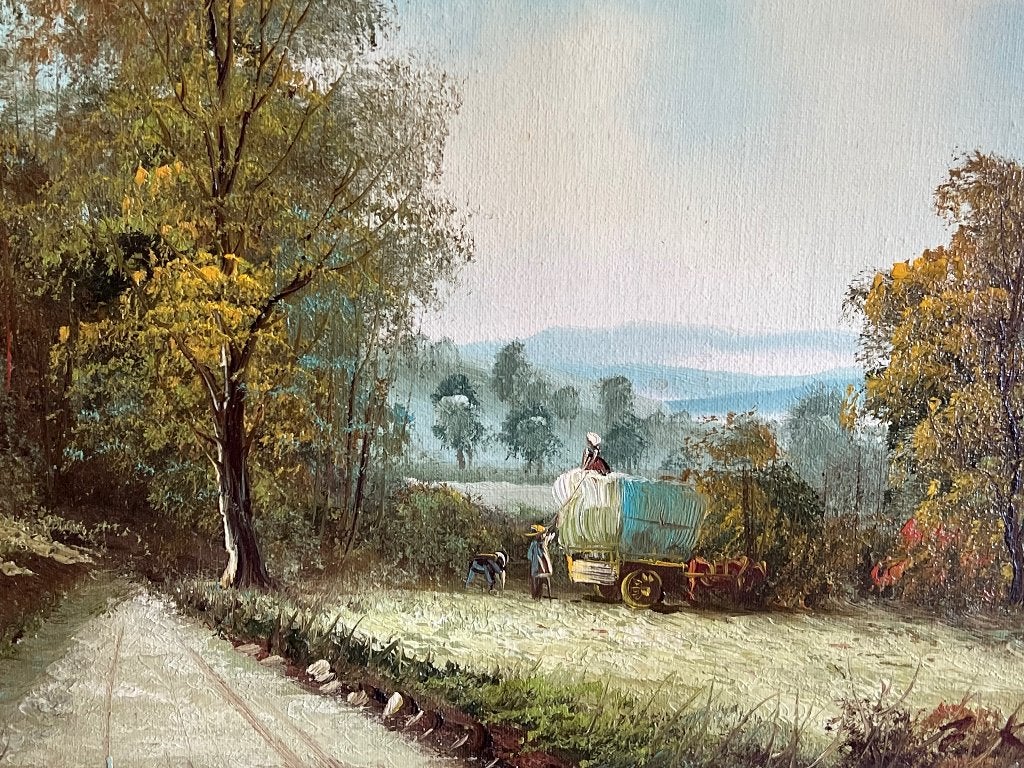 Landschap Schilderij Barok Lijst 48.5x38.5, Ophalen of Verzenden, Landschap