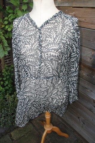 Jurk/tuniek beige/ zwart Purdey mt 38 transparant Vaste OPRU, Maat 38/40 (M), Beige, Ophalen of Verzenden, Zo goed als nieuw