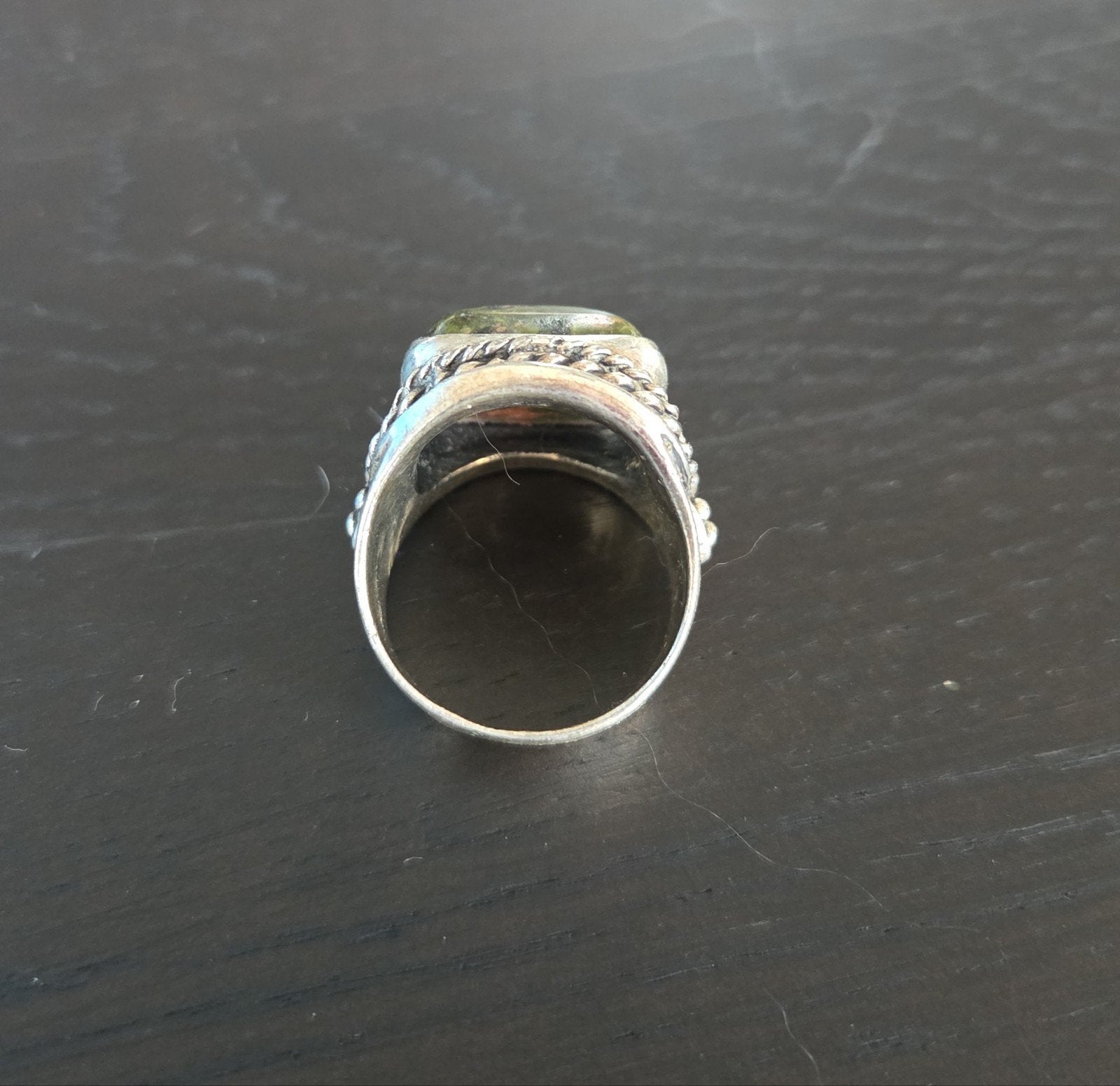 vintage handgemaakte zilveren ring Unakiet steen, Gebruikt, Ophalen of Verzenden, X, Dame