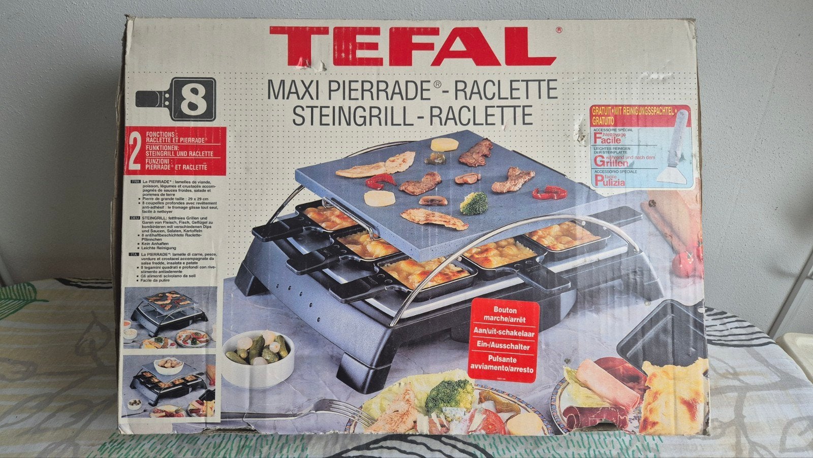 Tefal Maxi Pierrade-Raclette Steingrill - 8 personen, Ophalen of Verzenden, Gebruikt