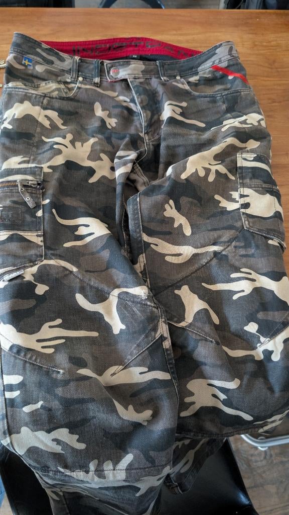 Heren motorbroek camouflage maat 52, Ophalen, Maat 52/54 (L), Rood