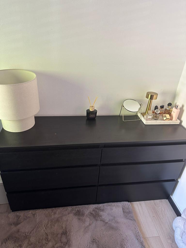 IKEA KULLEN Ladekast Zwartbruin - 6 lades, Ophalen, Gebruikt, 100 tot 150 cm, 5 laden of meer