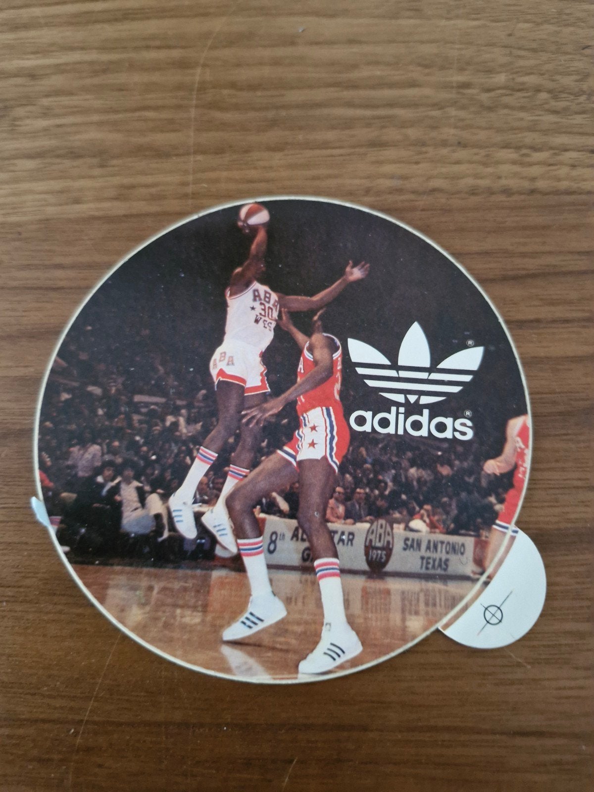 362 Vintage Adidas Basketball Sticker - ABA All-Star 1975, Ophalen of Verzenden, Zo goed als nieuw, Sport