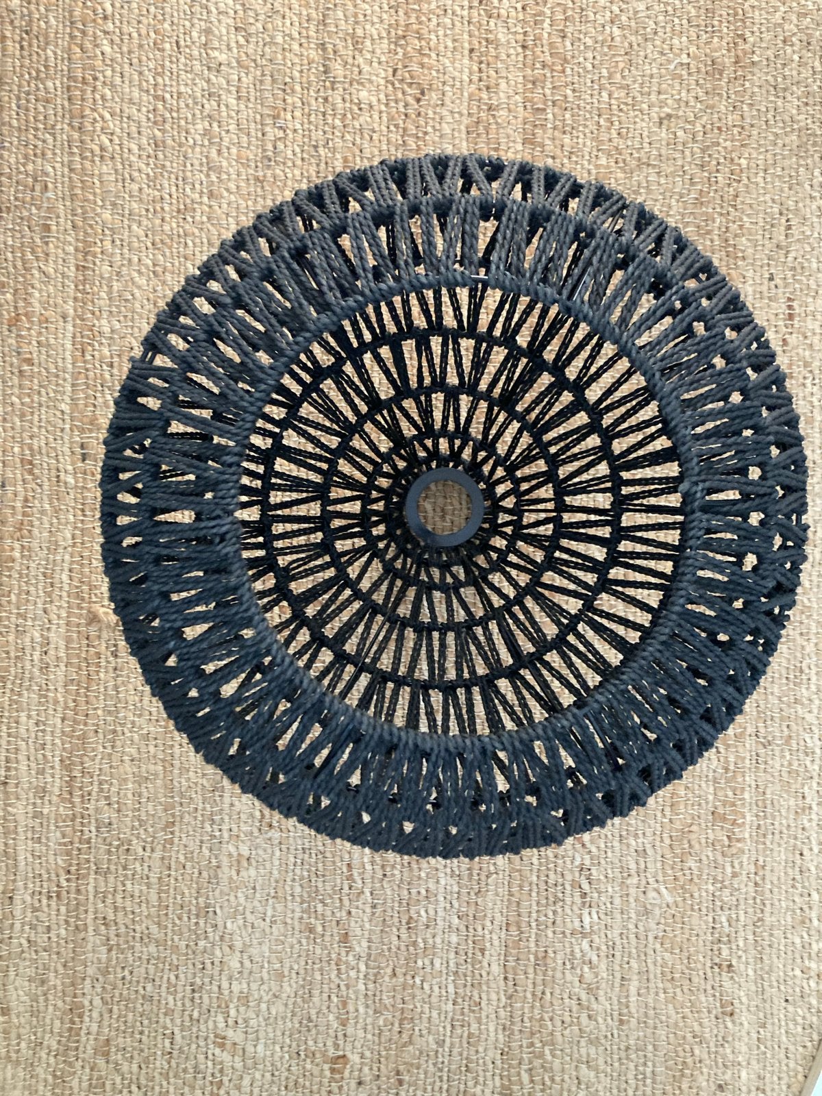 Mooie rieten lampenkap, 53x40 cm, Hanglamp, Gebruikt, Natuurlijk materiaal, Ophalen of Verzenden