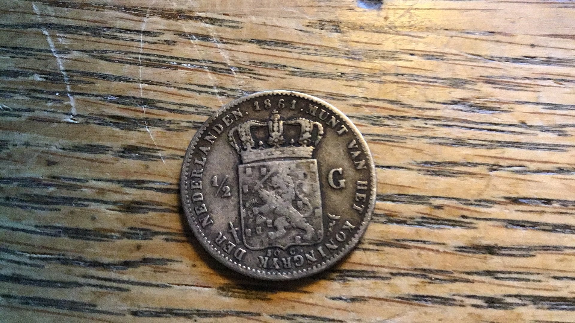Halve gulden 1861, Ophalen of Verzenden, Koning Willem III, ½ gulden, Losse munt