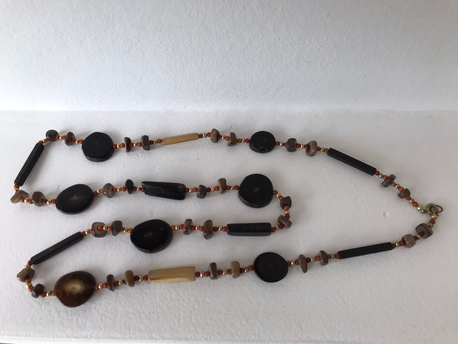 Ketting, Ophalen of Verzenden, Gebruikt, Bruin, Overige materialen