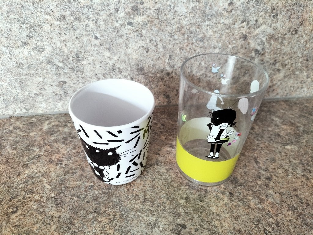 Leuke bekers van Fiep Westendorp- Set van 2, Hema, Kunststof, Gebruikt, Modern
