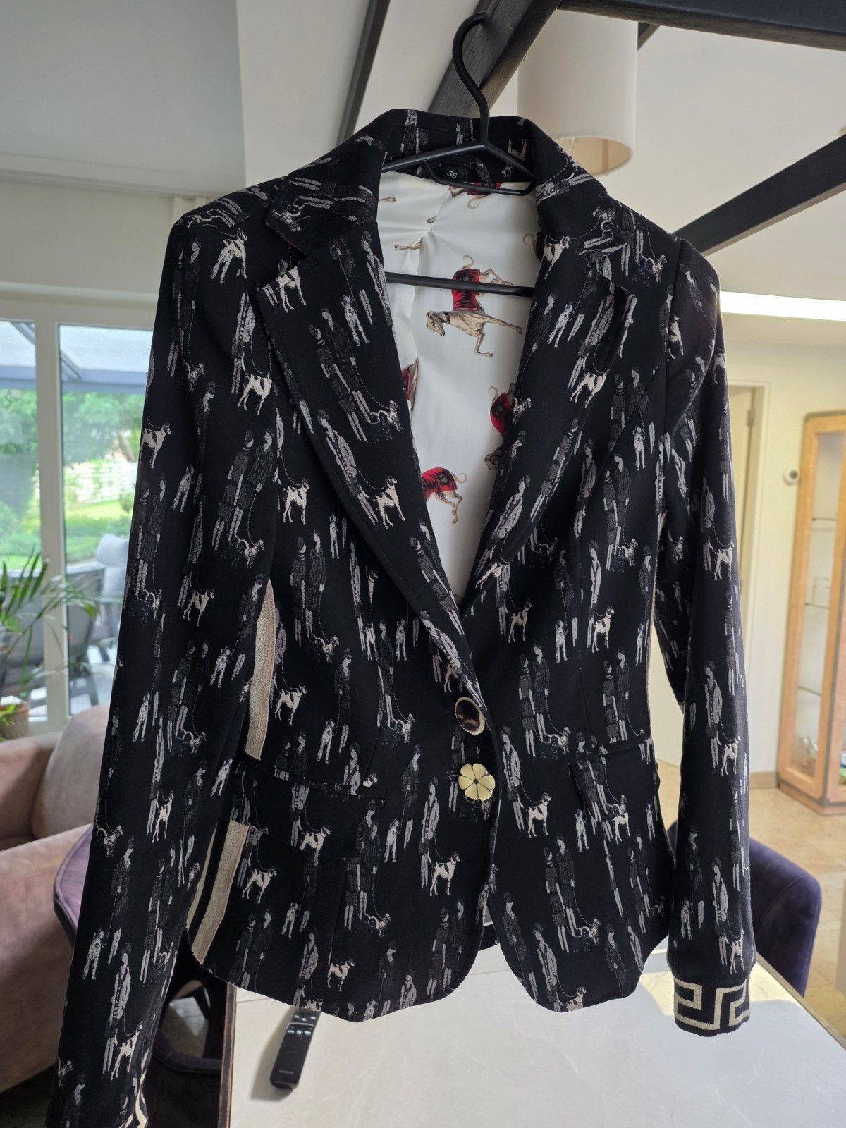 Maiden Lane Jasje - Zwart met print, Maat 36 (S), Kleding | Dames, Zwart, Ophalen of Verzenden, Zo goed als nieuw, Maiden Lane